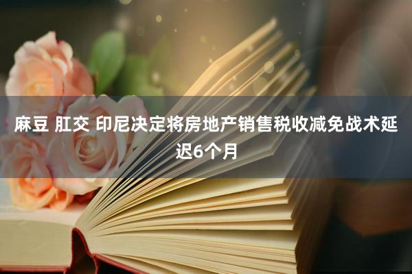 麻豆 肛交 印尼决定将房地产销售税收减免战术延迟6个月