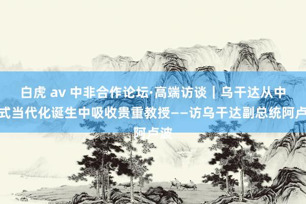 白虎 av 中非合作论坛·高端访谈｜乌干达从中国式当代化诞生中吸收贵重教授——访乌干达副总统阿卢波