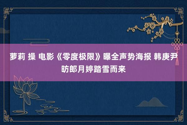 萝莉 操 电影《零度极限》曝全声势海报 韩庚尹昉郎月婷踏雪而来